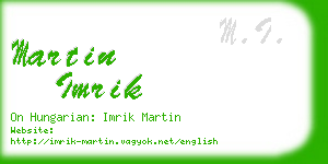 martin imrik business card
